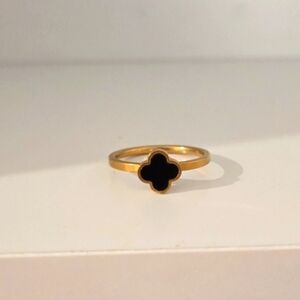 Gold and Black Clover Ring